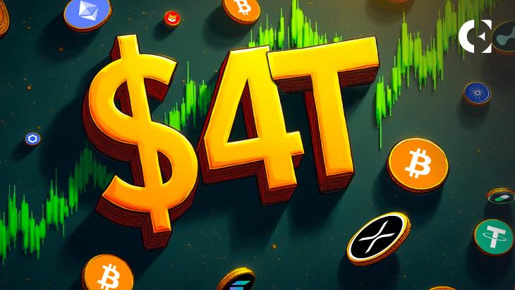 比特币（BTC）和以太坊（ETH）推动加密货币总市值达到创纪录的 4.13 万亿美元