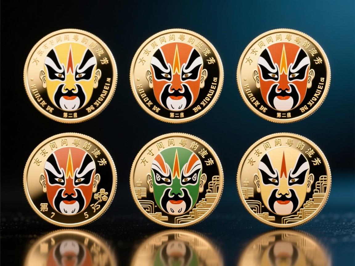 脸谱纪念币第三组5安士，方寸间的粤韵流芳