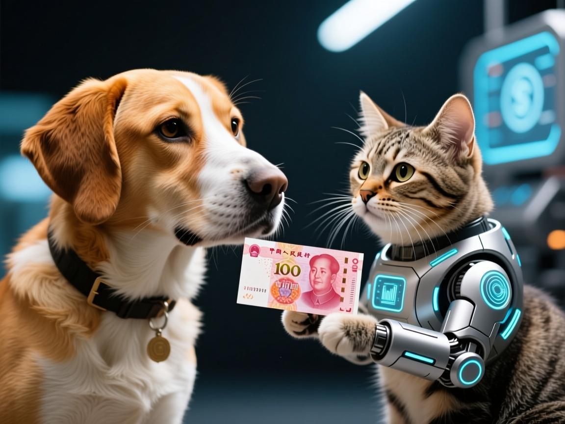 狗狗给猫咪人民币