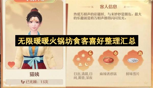 无限暖暖火锅坊食客喜好整理汇总