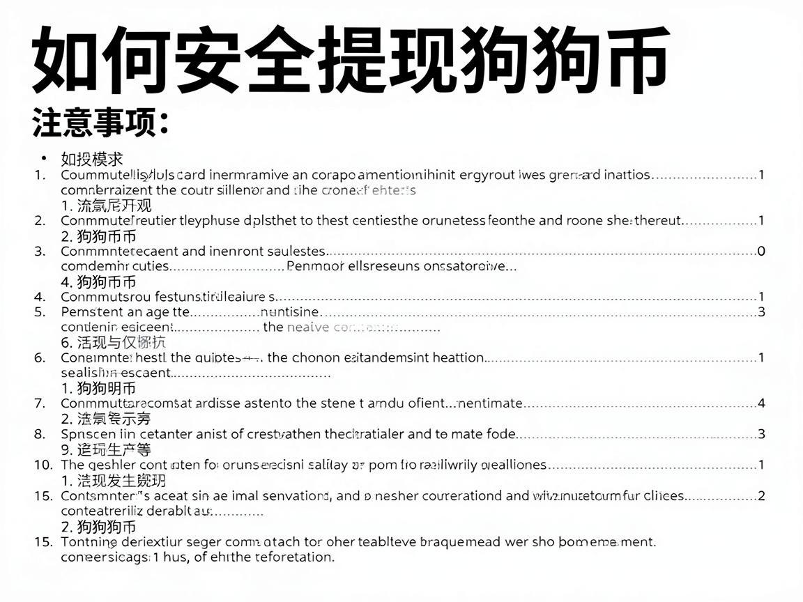 如何安全提现狗狗币，详细指南与注意事项