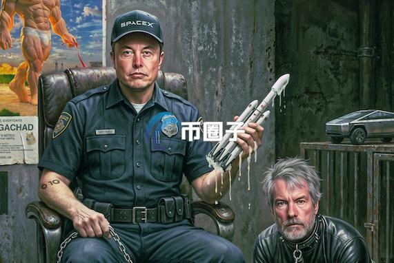 数字艺术家Beeple发布新作《ELON FLIPPING BITCOIN》 充斥对比特币产业生态的讽刺系列