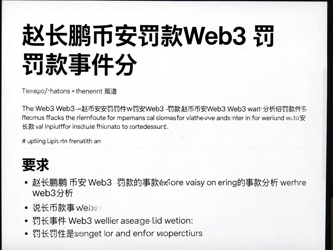 赵长鹏币安Web3罚款事件分析