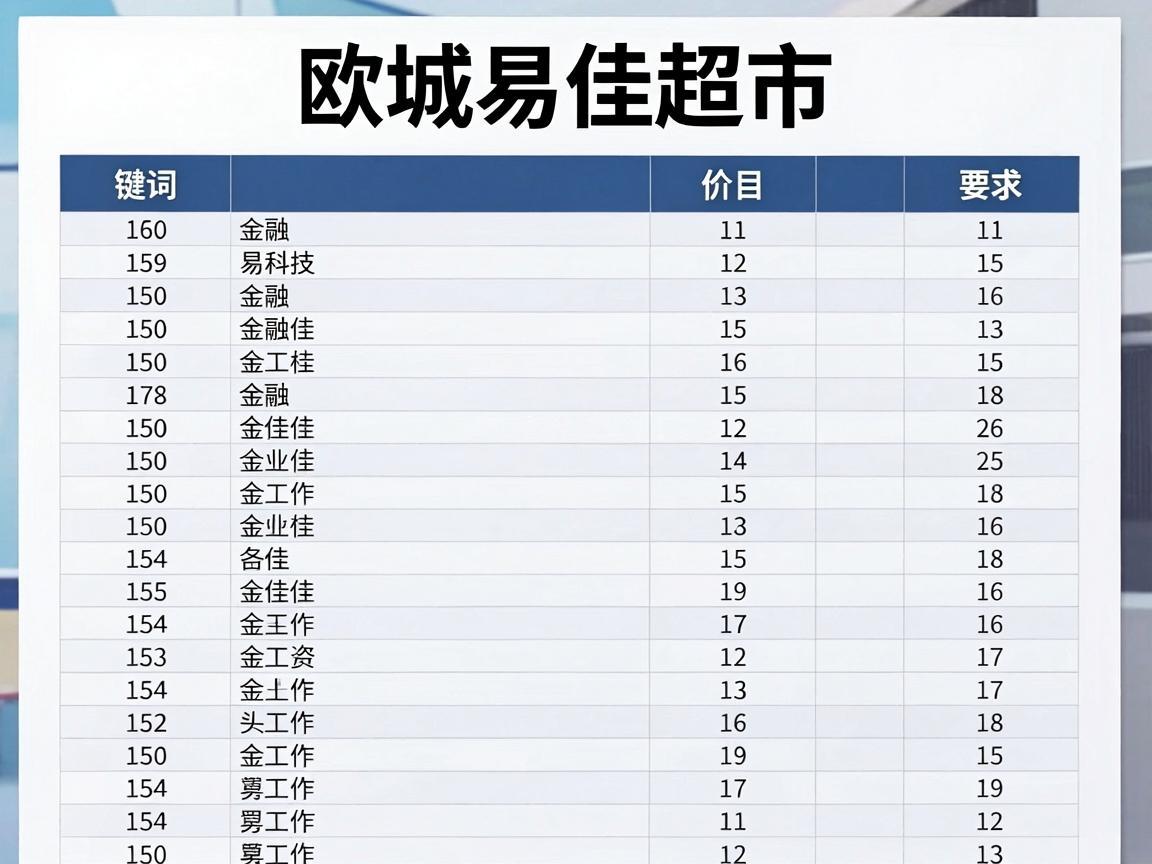 欧城易佳超市价目表，购物清单的必备工具